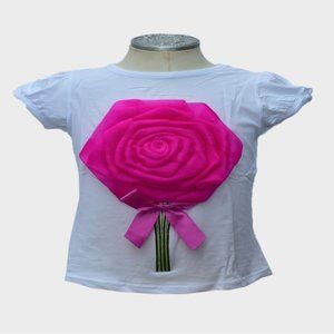 Girls T-Shirt with Flower Detail